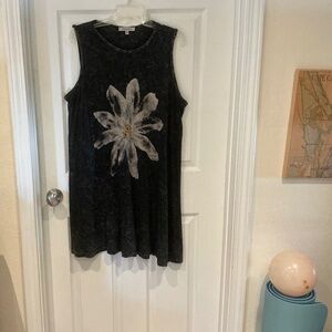Black T-shirt mini-dress, XL
